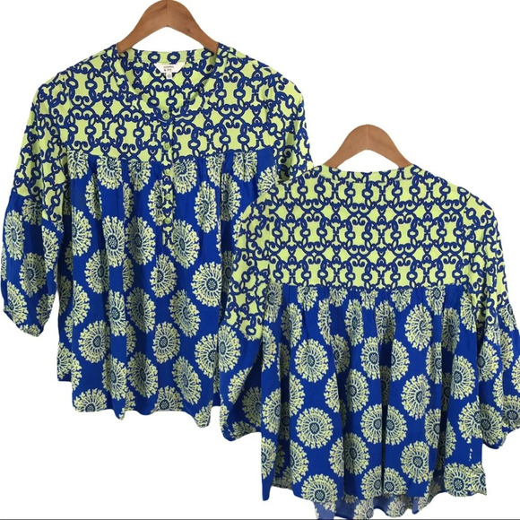 WS472 Crown & Ivy Trendy Boho Blouse Top XS - Picture 1 of 6